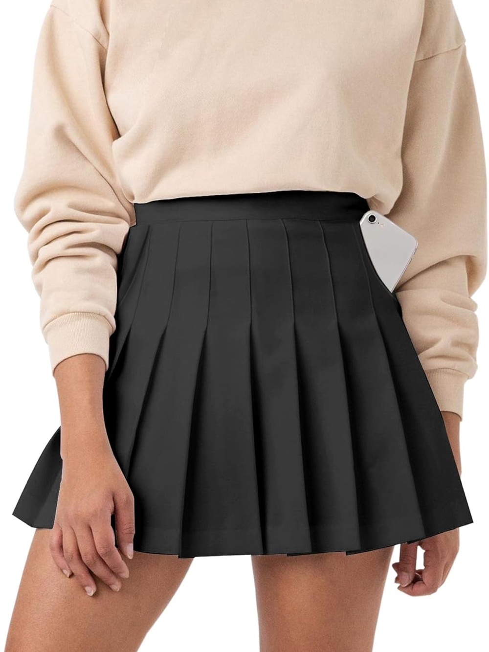 NEW Black Pleated Tennis Style Mini Skirt